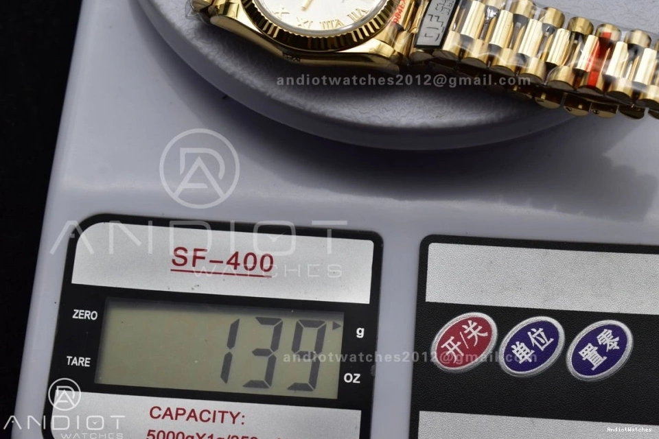 Markers President Weight) Silver 904L with YG on Bracelet 36 699 Best Durable DayDate Steel Dial Edition Roman V5 (Gain QF vr3255 0903